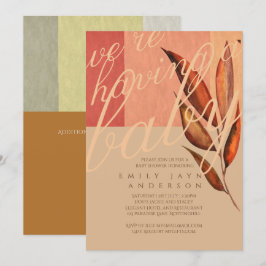Invitación Otoño moderno deja Baby Shower