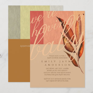 Invitación Otoño moderno deja Baby Shower