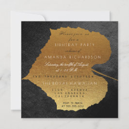 Invitación Otoño otoño Black Golden Leaves fiesta de cumpleañ