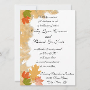 Invitación Otoño otoño deja Boda