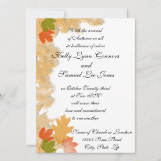 Invitación Otoño otoño deja Boda