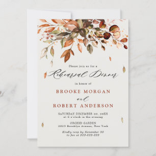 Invitación Otoño otoño deja un ensayo rústico rural cena