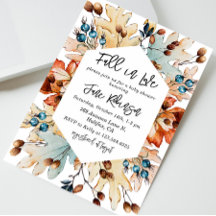 Otoño otoño en el amor Foliage Berries Baby Shower