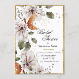 Invitación Otoño Otoño Watercolor Floral Bridal Shower
