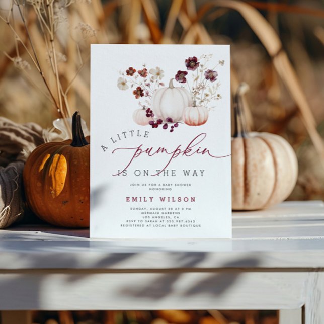 Invitación Otoño Otoño Wildflower Pumpkin Baby Shower (Subido por el creador)