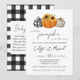 Invitación Otoño Parejas De Calabaza Pequeña Espolvorea Bebé