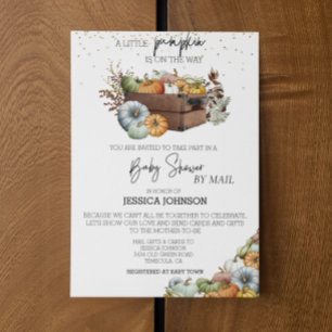 Invitación Otoño Pequeña Calabaza Baby Shower Por Correo