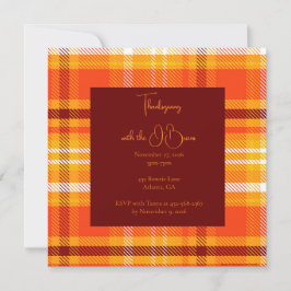 Invitación Otoño Plaid Home Decor Caer Temporada De Acción De