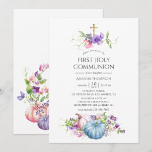 Invitación Otoño - Primera Comunión Floral de Caída