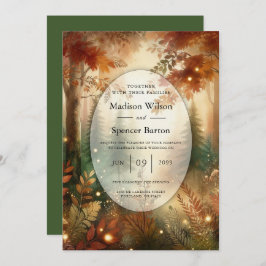 Invitación Otoño resplandeciente en el encantado Boda foresta