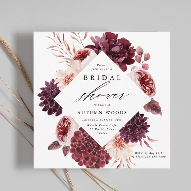 Invitación Otoño Romance Boda Floral Ducha nupcial (Subido por el creador)