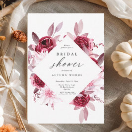 Invitación Otoño Romance marco dorado Ducha de novia floral