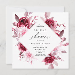 Invitación Otoño Romance marco dorado Ducha de novia floral
