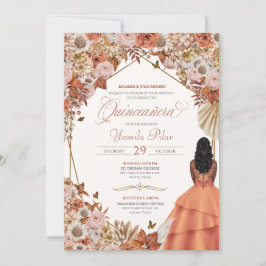 Invitación Otoño Rust Dried Floral Fall Sale Quinceanera I