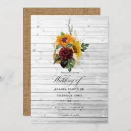 Invitación Otoño Rústico - Boda de granero floral otoño