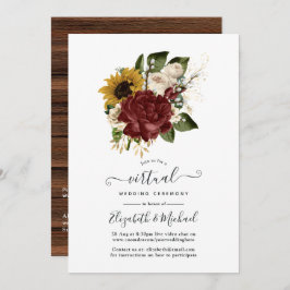 Invitación Otoño Rústico - Boda virtual de floral otoño