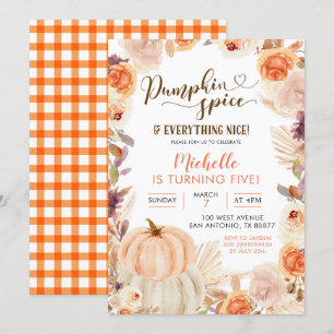 Invitación Otoño Rústico Boho Especias de Calabaza y Todo lo 