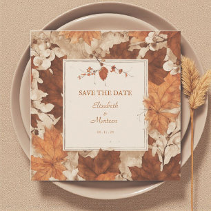 Invitación Otoño rústico de Naranja beige quemado en beige