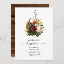 Invitación Otoño Rústico - Ducha nupcial floral de otoño