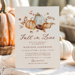 Invitación Otoño Rústico Floral de Calabaza Lluvia de Amor De