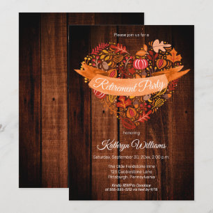 Invitación Otoño Sale De Las Calabazas Fiesta De Jubilación D