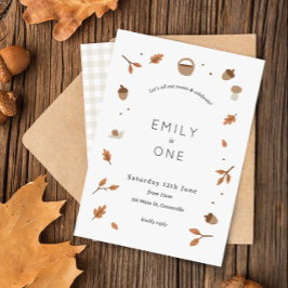 Invitación Otoño Sale del otoño Woodland Gingham Invite