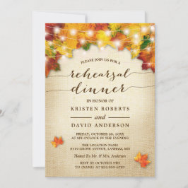 Invitación Otoño Sale Luces Burlap Ensayo de otoño Cena