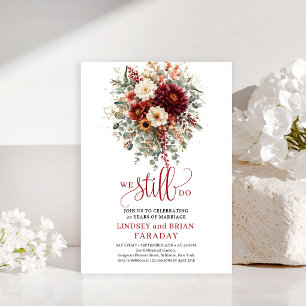 Invitación Otoño sin tiempo Burgundy Floral We Still Do