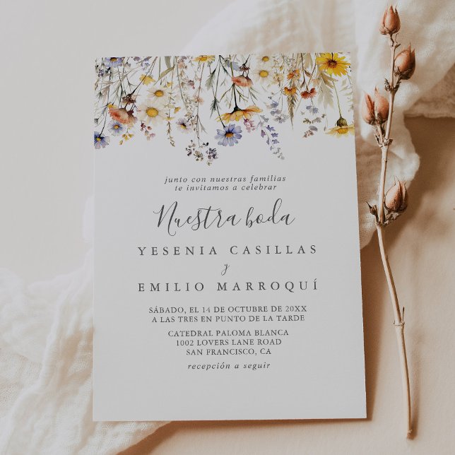 Invitación Otoño Sunshine Wildflower Nuestra Boda Boda (Subido por el creador)