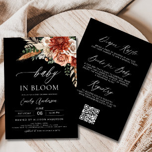 Invitación Otoño todo en un bebé de flores silvestres en una 