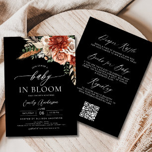 Invitación Otoño todo en un bebé de flores silvestres en una 