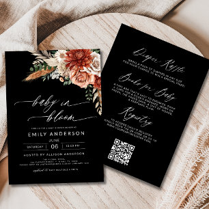 Invitación Otoño todo en un bebé de flores silvestres en una 