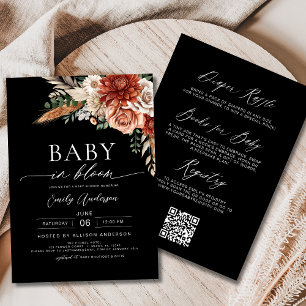 Invitación Otoño todo en un bebé de flores silvestres en una 