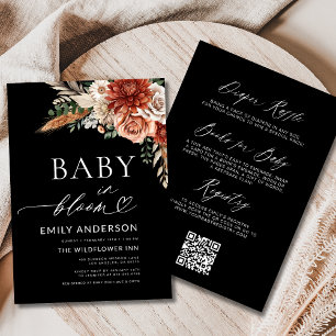 Invitación Otoño todo en un bebé de flores silvestres en una 
