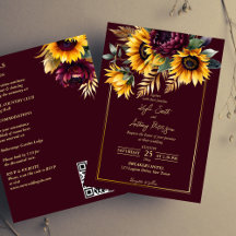 Otoño verano boda burgundy girasoles todos en uno