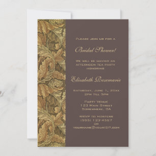 Invitación Otoño victoriano antiguo deja ducha de novia