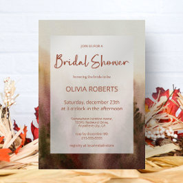 Invitación Otoño Watercolor Forest Terracota Bridal Shower