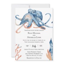 Otopus De Acuarela En Una Boda De Playa