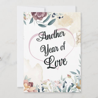 Invitación Otro Año de Amor Aniversario de Boda Personalizado