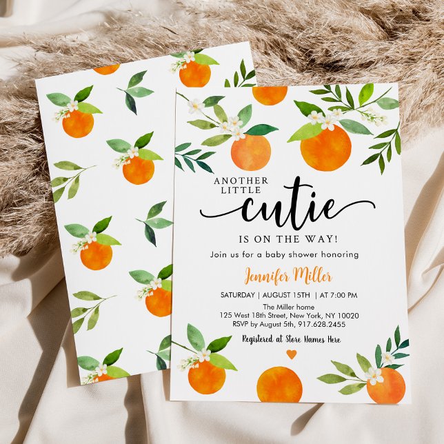 Invitación Otro pequeño Baby Shower floral de vegetación cuat (Subido por el creador)
