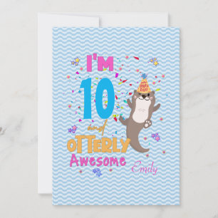 Invitación Otter Chica de cumpleaños terriblemente asombroso