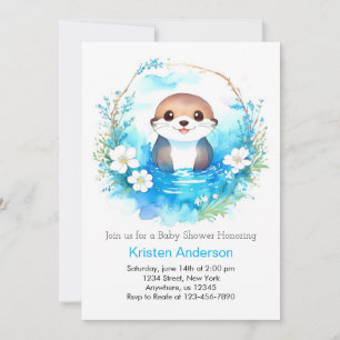 Invitación Otter Dreamscape Wonderland Boy Baby Shower