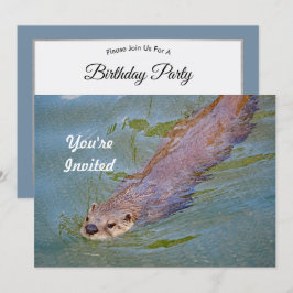 Invitación Otter Swimming Wildlife Photo Birday