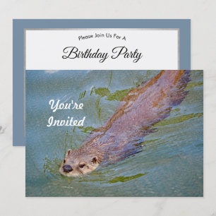 Invitación Otter Swimming Wildlife Photo Birday