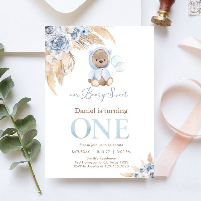 Invitación Our Beary Sweet Pampass First 1st Birthday  (Subido por el creador)