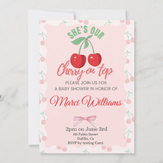 Invitación Our Cherry on Top Baby Shower Invitation