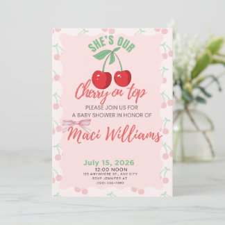 Invitación Our Cherry on Top Baby Shower Invitation