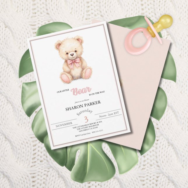 Invitación Our Little Bear on the Way Spring Fall Baby Shower (Subido por el creador)