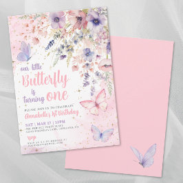 Invitación Our Little Butterfly Pink Girl's Birthday Party