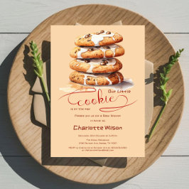 Invitación Our Little Cookie Is On The Way Cute Baby Shower